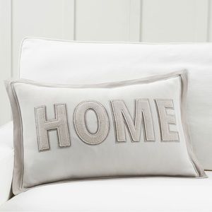 Pottery Barn Cuddly and Cozy Sweatshirt Style Home Applique Pillow Cover